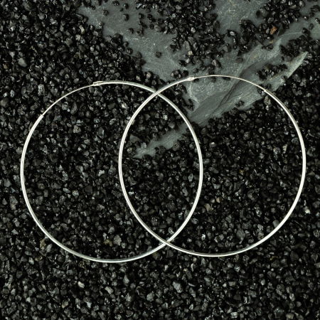 Cercei Creole mari din argint 925, cu sectiune patrata si diametru de 5.5 cm [2]