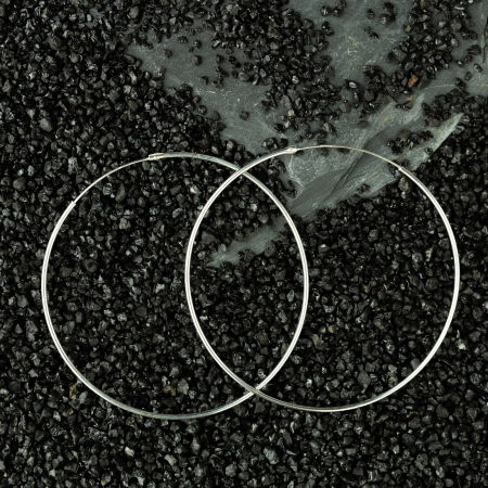 Cercei Creole mari din argint 925, cu sectiune rotunda si diametru de 5.5 cm [2]