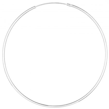 Cercei din Argint - Cercei Creole mari din argint 925, cu sectiune rotunda si diametru de 7 cm