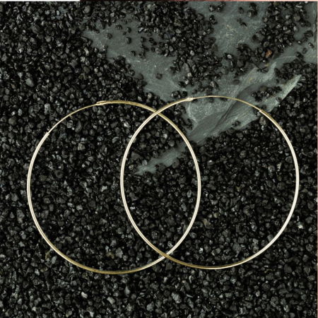 Cercei Creole mari din inox galben auriu, cu sectiune rotunda si diametru de 5 cm [1]