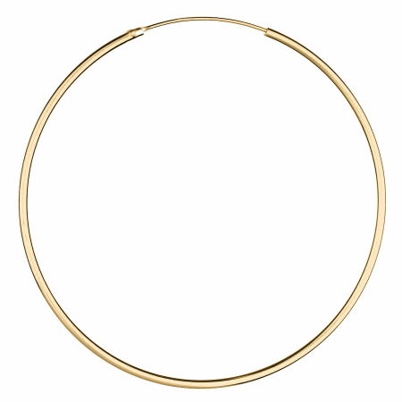 BIJUTERII - Cercei Creole mari din inox galben auriu, cu sectiune rotunda si diametru de 5 cm