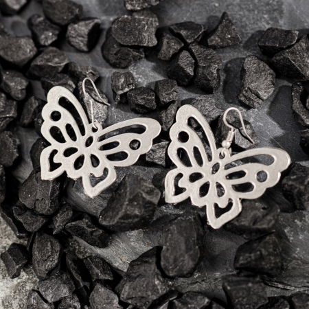 Cercei - Cercei fluture mare din zamac