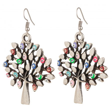 Cercei Pomul Vietii cu emailuri multicolore, din ZAMAC [1]