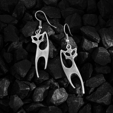 Cercei - Cercei din ZAMAC cu forma de pisicuta stilizata