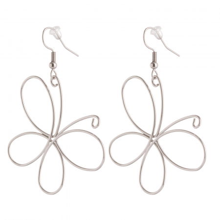 Cercei in forma de fluture din otel inoxidabil argintiu [2]