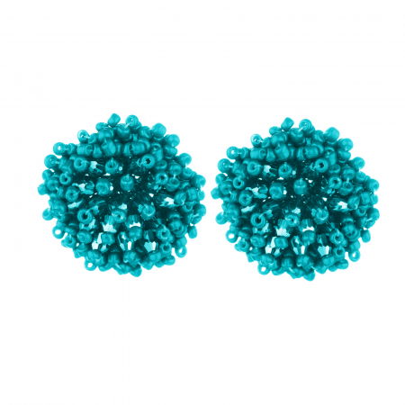 Cercei in forma de papadie cu pietricele mici turcoaz [2]