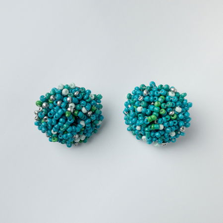 Cercei - Cercei in forma de papadie cu pietricele mici turcoaz