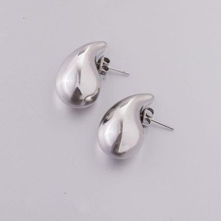 Cercei in forma de picatura din otel inoxidabil argintiu, model gen botega venetta [1]