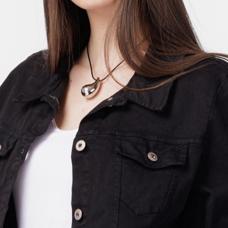 Colier reglabil in forma de picatura din otel inoxidabil auriu, model gen botega venetta [2]