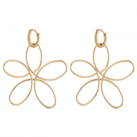 Cercei in forma de floare din otel inoxidabil auriu [1]