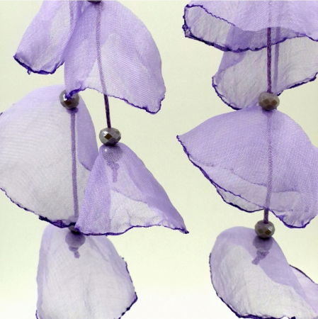 NOU IN SHOPIKA - Cercei lungi boemi cu maci stilizati negri lila - Copie