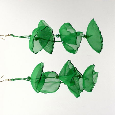 Cercei lungi boemi cu maci stilizati negri lila - Copie [2]