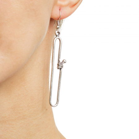 Cercei lungi cu forma abstracta cu nod, din zamac [1]