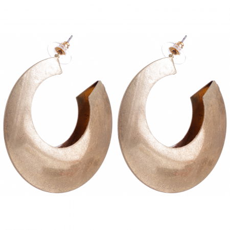 Cercei metalici aurii antichizati cu forma rotunda inegala [2]