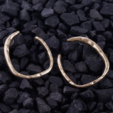 Cercei - Cercei metalici aurii cu forma rotunda neregulata