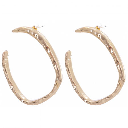 Cercei metalici aurii cu forma rotunda neregulata [1]