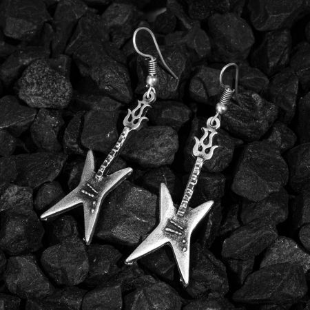 Cercei - Cercei chitara electrica din zamac cu aspect lucrat manual