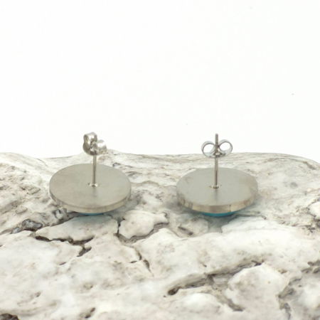 Cercei rotunzi, eleganti, din otel inoxidabil cu piatra naturala ochi de tigru [2]