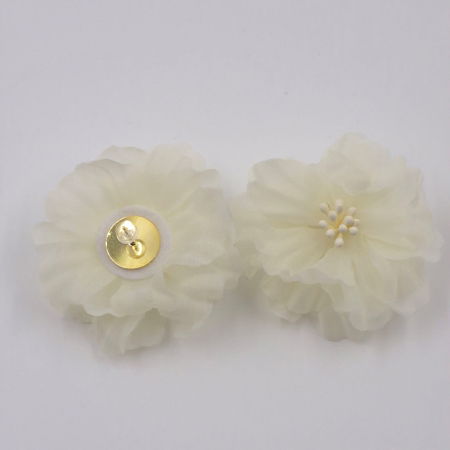 Cercei statement floare din voal alb [1]