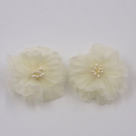 Cercei - Cercei statement floare din voal alb