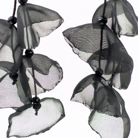 Cercei lungi boemi cu maci stilizati negri [1]