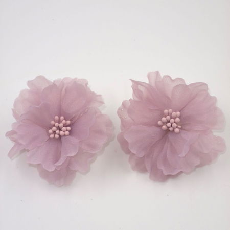 Cercei statement floare din voal lila [1]