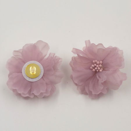 Cercei statement floare din voal lila [2]