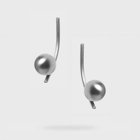 Cercei Vault cu bila, din alama placata cu gun metal [1]