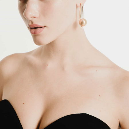 Cercei lungi Vault cu bila, din alama placata cu cu aur de 24k [2]