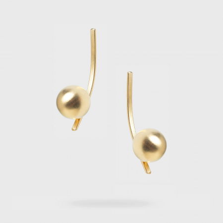 Cercei lungi Vault cu bila, din alama placata cu cu aur de 24k [1]