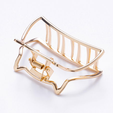 Cleste par metalic auriu cu forma stilizata de pisica [1]