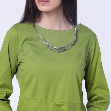 Coliere & Lanțuri - Colier argintiu si bratara din metal modelabil sub forma de sarpe