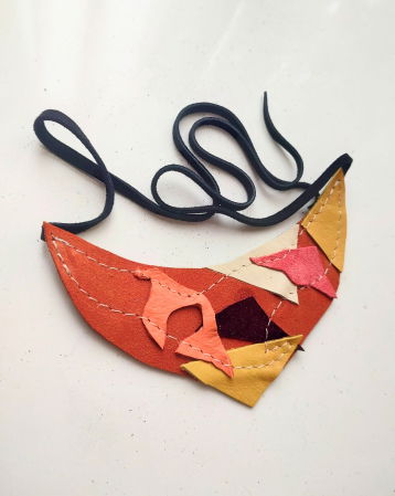 NOUTATI - Colier asimetric din mix de piele naturală,ușor de asortat