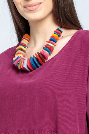 Colier cu elemente rectangulare din lemn si plastic, multicolor [1]