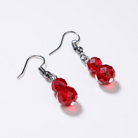 Set colier multi-sir cu cristale rosii si cercei asortati [1]