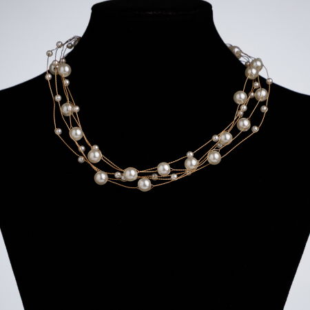 Coliere & Lanțuri - Colier delicat cu perlute fine pe fire fine aurii