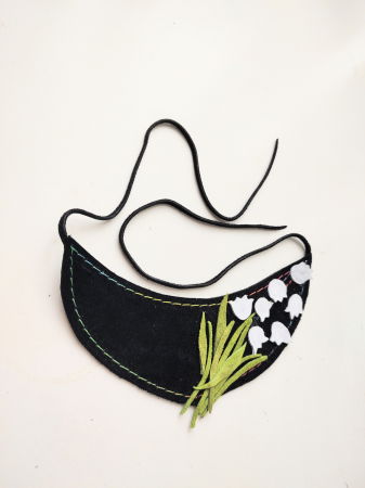 Coliere & Lanțuri - Colier din piele naturală,cu lăcrămioare