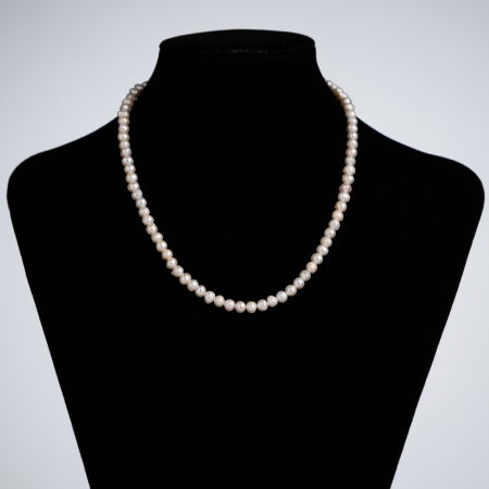 Colier la baza gatului din perle naturale de cultura, rotunde de 5 mm– lungime 40 cm [2]
