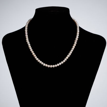 Colier la baza gatului din perle naturale de cultura, rotunde de 5 mm– lungime 40 cm [3]