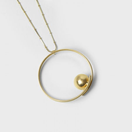 Colier lant lung Vault cu pandant, din alama placata cu aur de 24k [2]