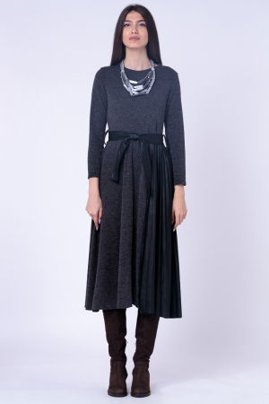 Colier multicolor din lemn argintiu si gri [1]