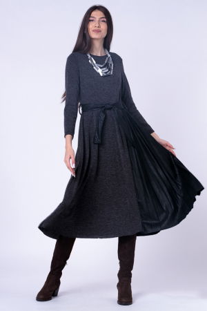 Colier multicolor din lemn argintiu si gri [3]