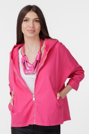 Colier multicolor din lemn fucsia mat [1]