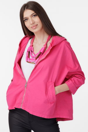 Colier multicolor din lemn fucsia mat [2]