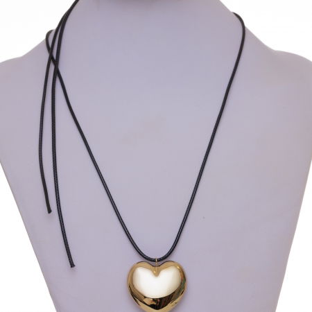 Colier reglabil in forma de inima din otel inoxidabil auriu [3]