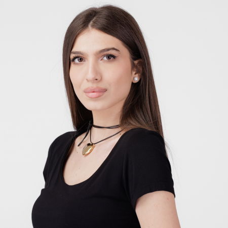 Coliere & Lanțuri - Colier reglabil in forma de inima din otel inoxidabil auriu