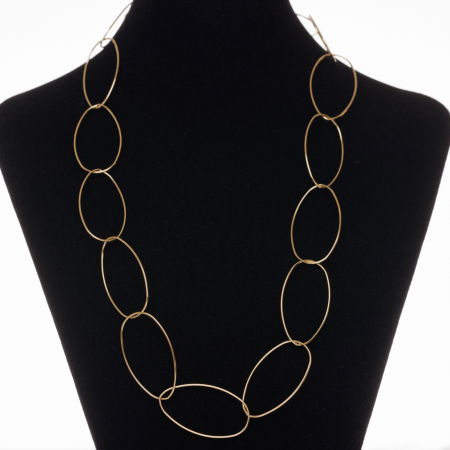 Coliere & Lanțuri - Colier fin cu zale egale mari din otel inoxidabil auriu