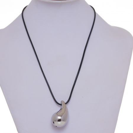 Colier reglabil in forma de picatura din otel inoxidabil argintiu, model gen botega venetta [1]