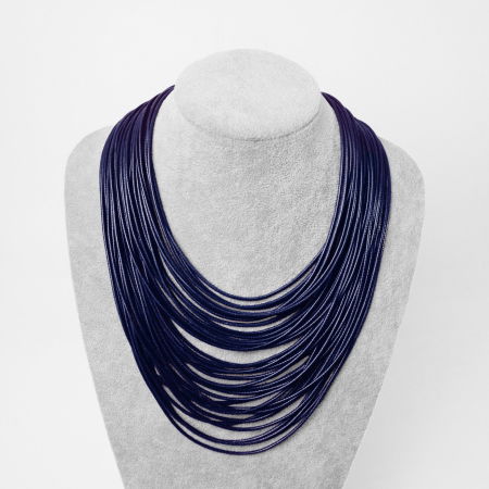 Coliere & Lanțuri - Colier bleumarin cu multe siruri inegale