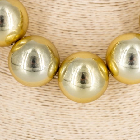 Colier scurt in stil retro, cu bile mari aurii [1]